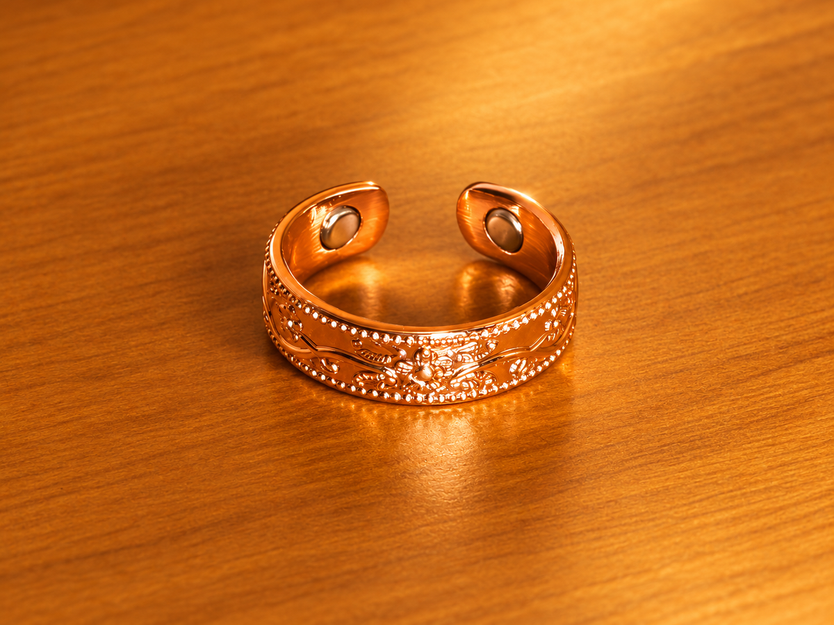 99.9% Pure Copper Magnetic Ring – Rose Gold