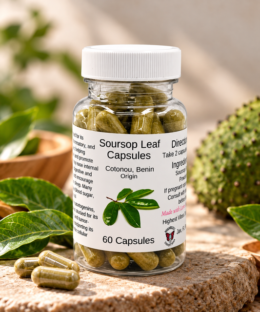 Benin, West Africa Soursop Leaf Powder Capsules