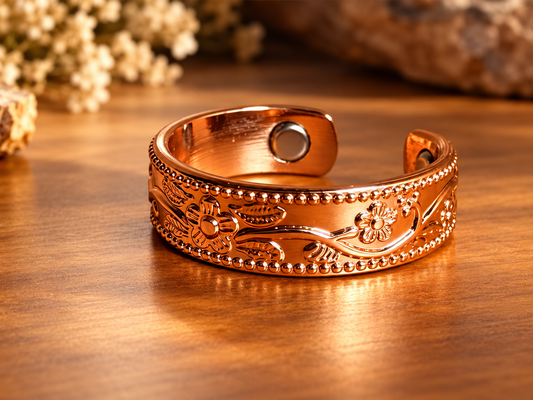 99.9% Pure Copper Magnetic Ring – Rose Gold