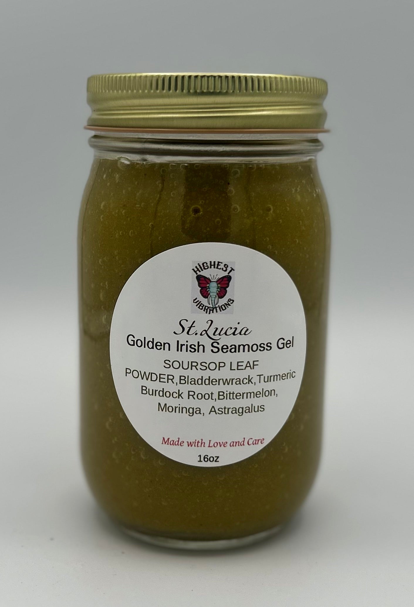 St. Lucia Sea Moss Gel + Wild-Grown Benin Soursop Leaf Powder