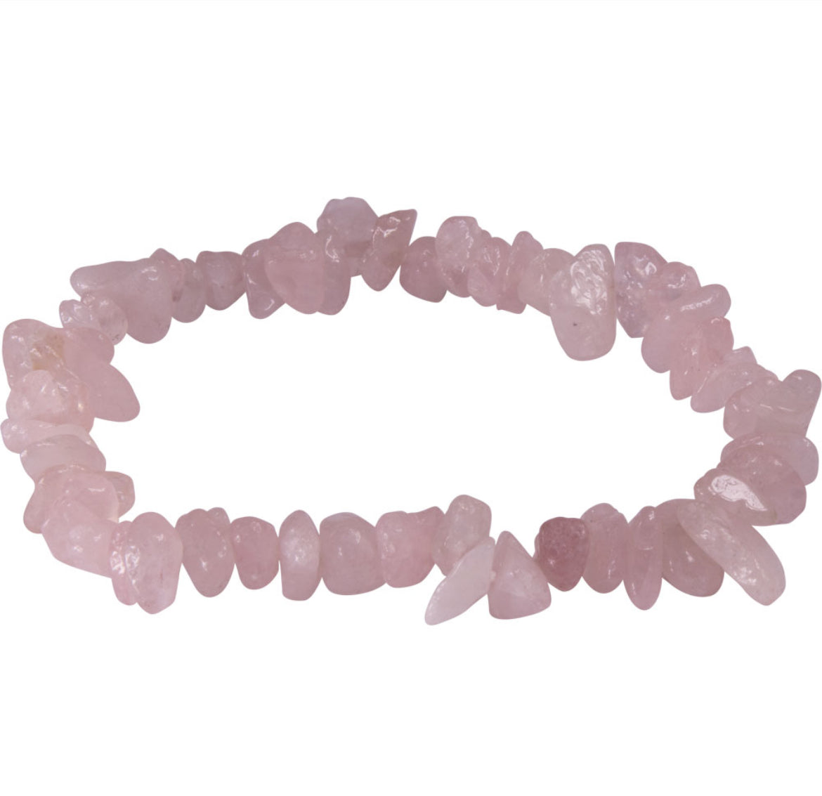 Elastic Chips Bracelet- Rose Quartz