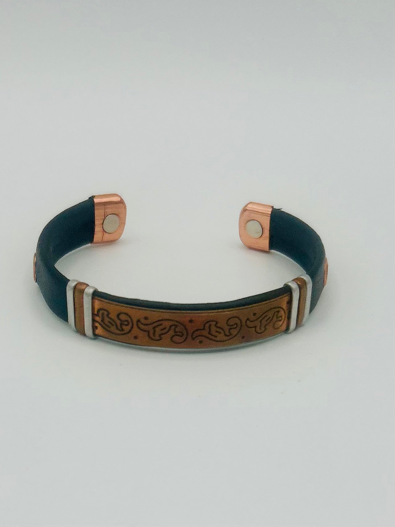 Vegan Leather Copper Bracelet