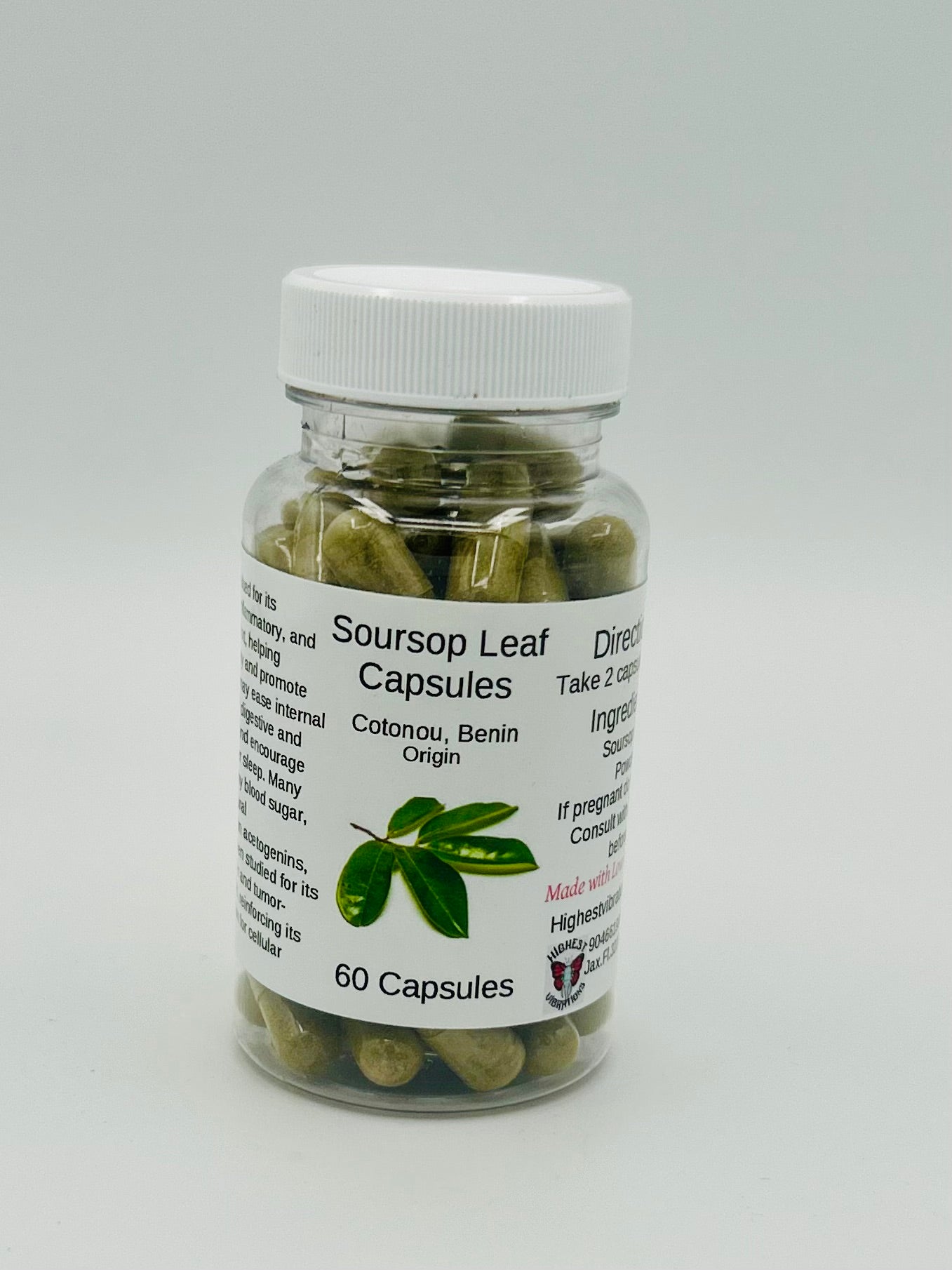 Benin, West Africa Soursop Leaf Powder Capsules